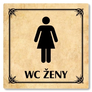 WC ženy, 100x100mm, pergamen, Nebraska